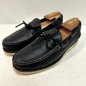 VERY GOOD Rancourt & Co. x Eastland Navy Blue Camp Moc Boat Shoe Maine USA 7.5